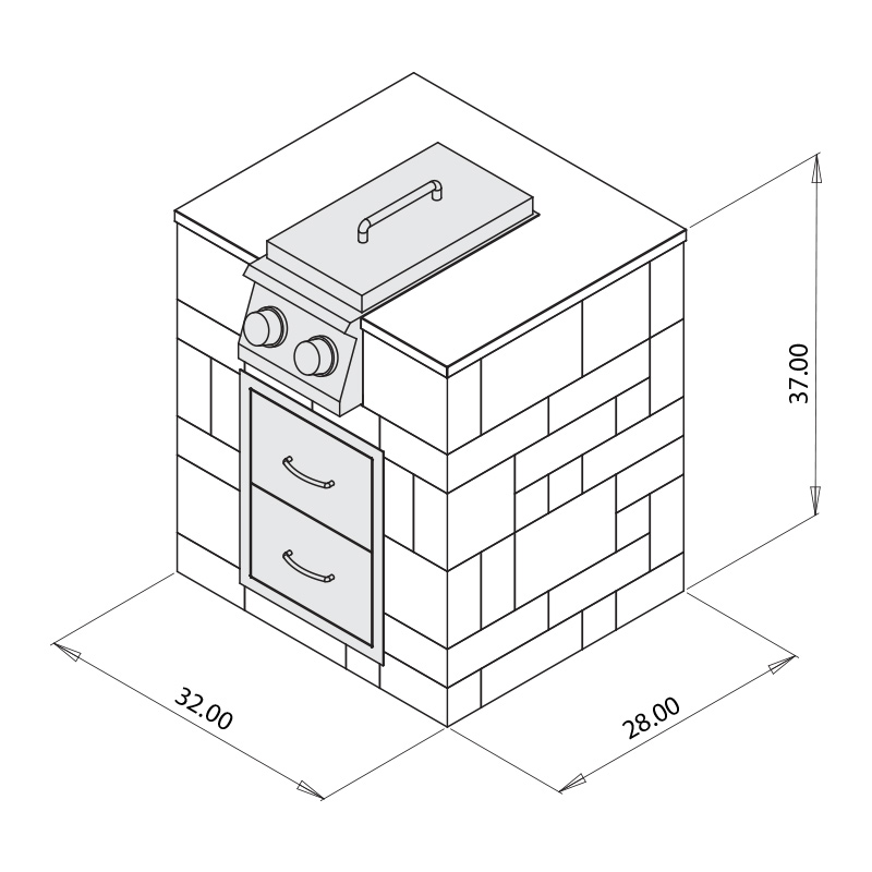 Side Burner Cabinet Kit Side Burner Cabinet Kit