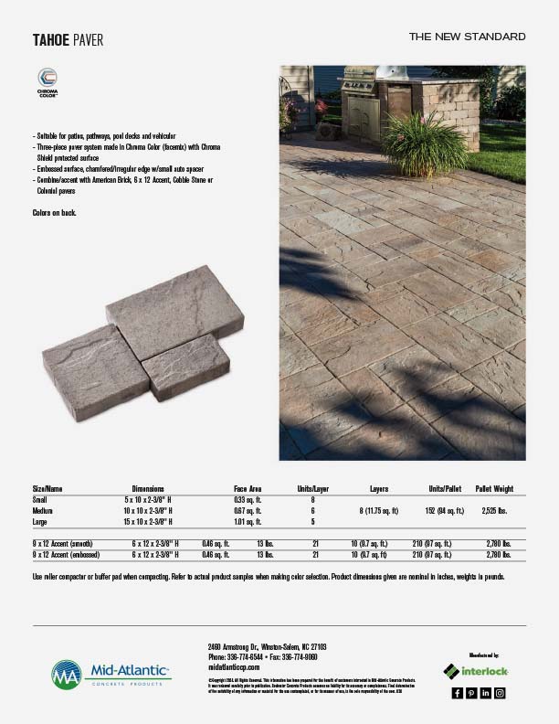 Tahoe Cut Sheet